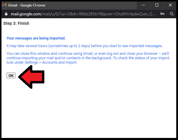 Integrasi Email ke Gmail Berhasil