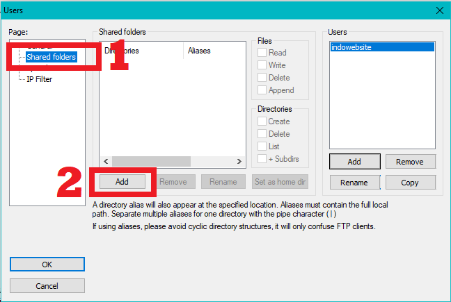 Pilih Folder yang akan Diremote