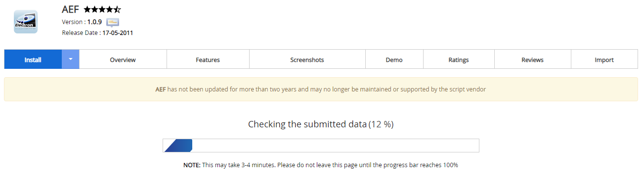 Proses Instalasi AEF