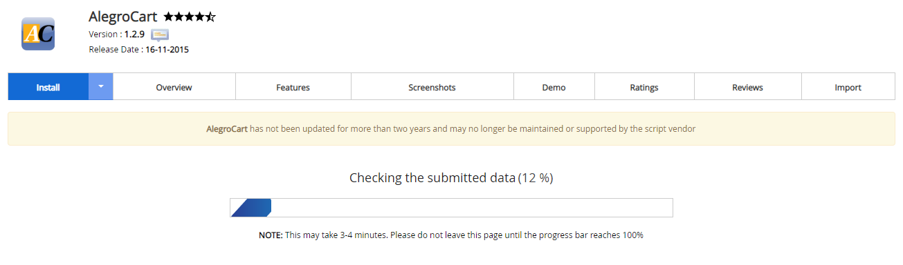 Proses Instalasi AlegroCart