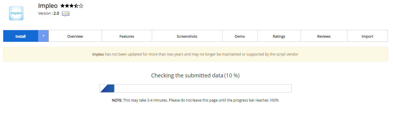 Proses Instalasi Impleo