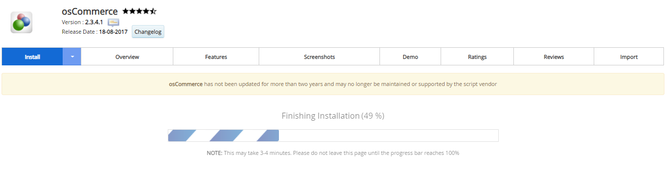 Proses Instalasi OSCommerce