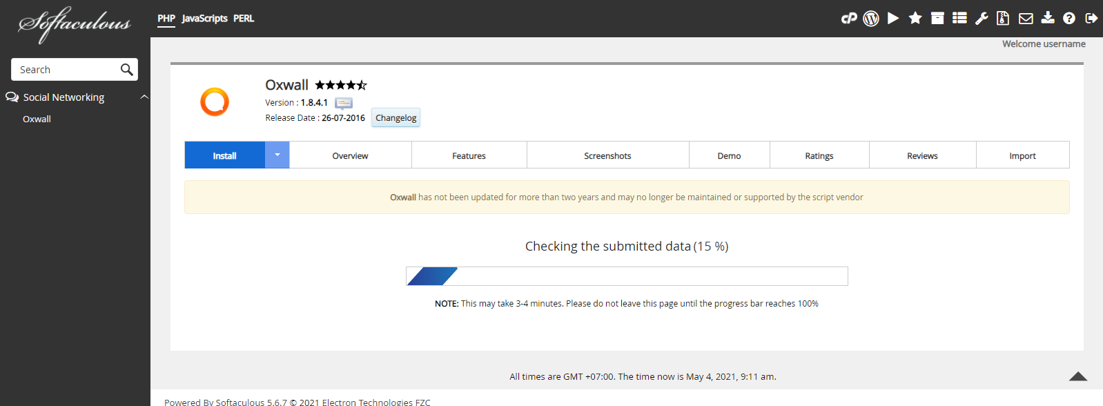 Proses Instalasi Oxwall