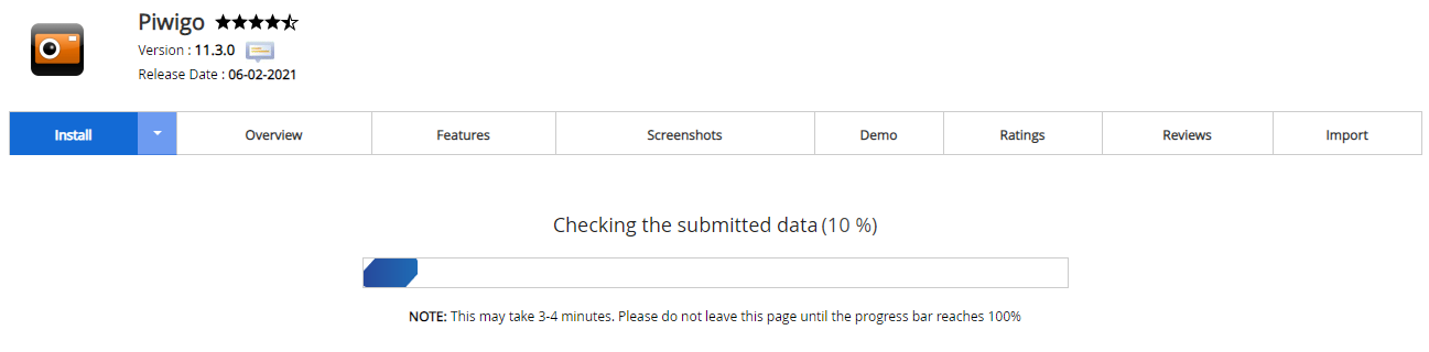 Proses Instalasi Piwigo