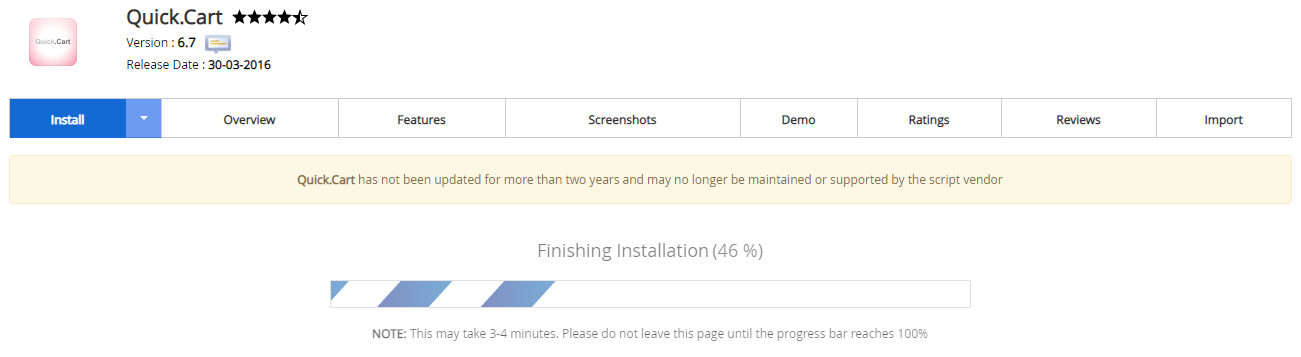 Proses Instalasi Quick.Cart