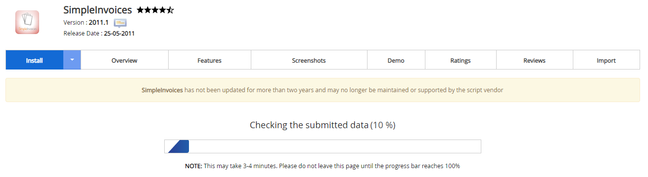 Proses Instalasi Simple Invoices