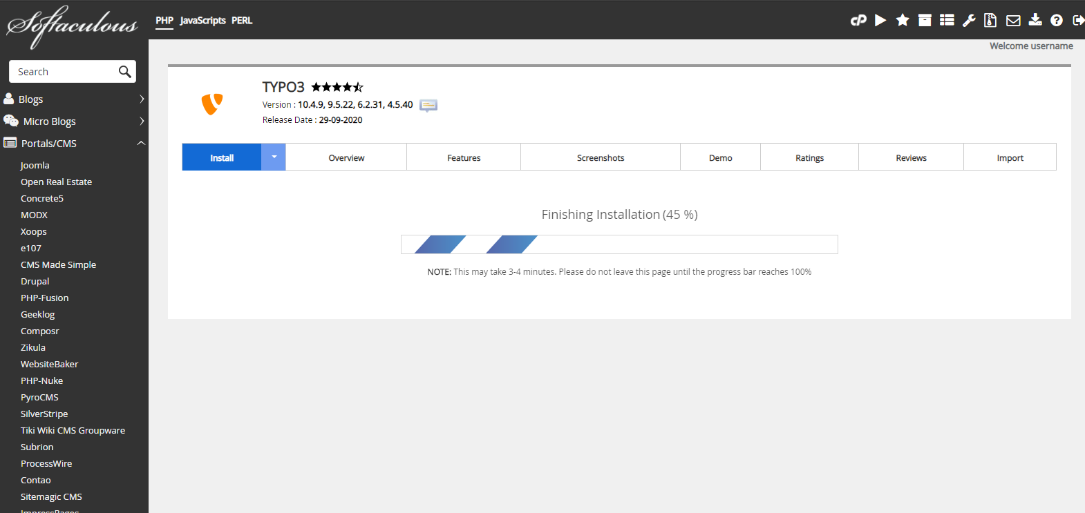 Proses Instalasi Typo3