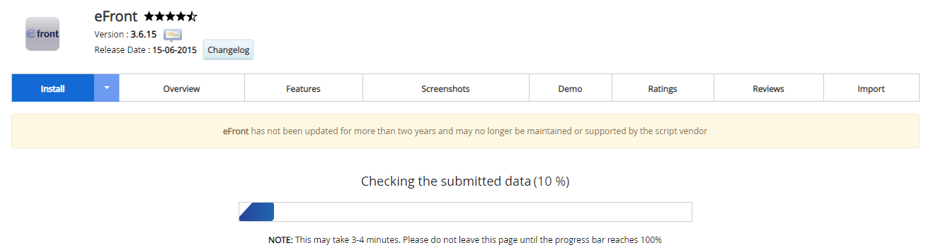 Proses Instalasi eFront