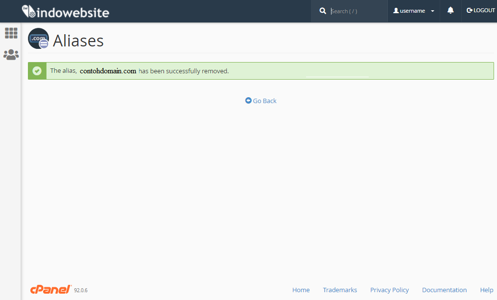 Remove Parked Domain Berhasil