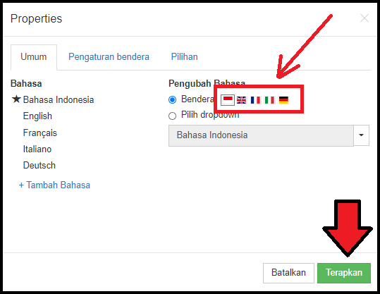Tambahkan Bahasa yang Lain