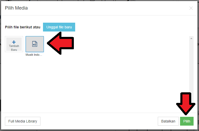 File MP3 Berhasil Diupload