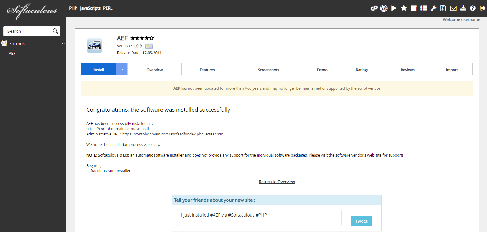 Instalasi AEF Selesai
