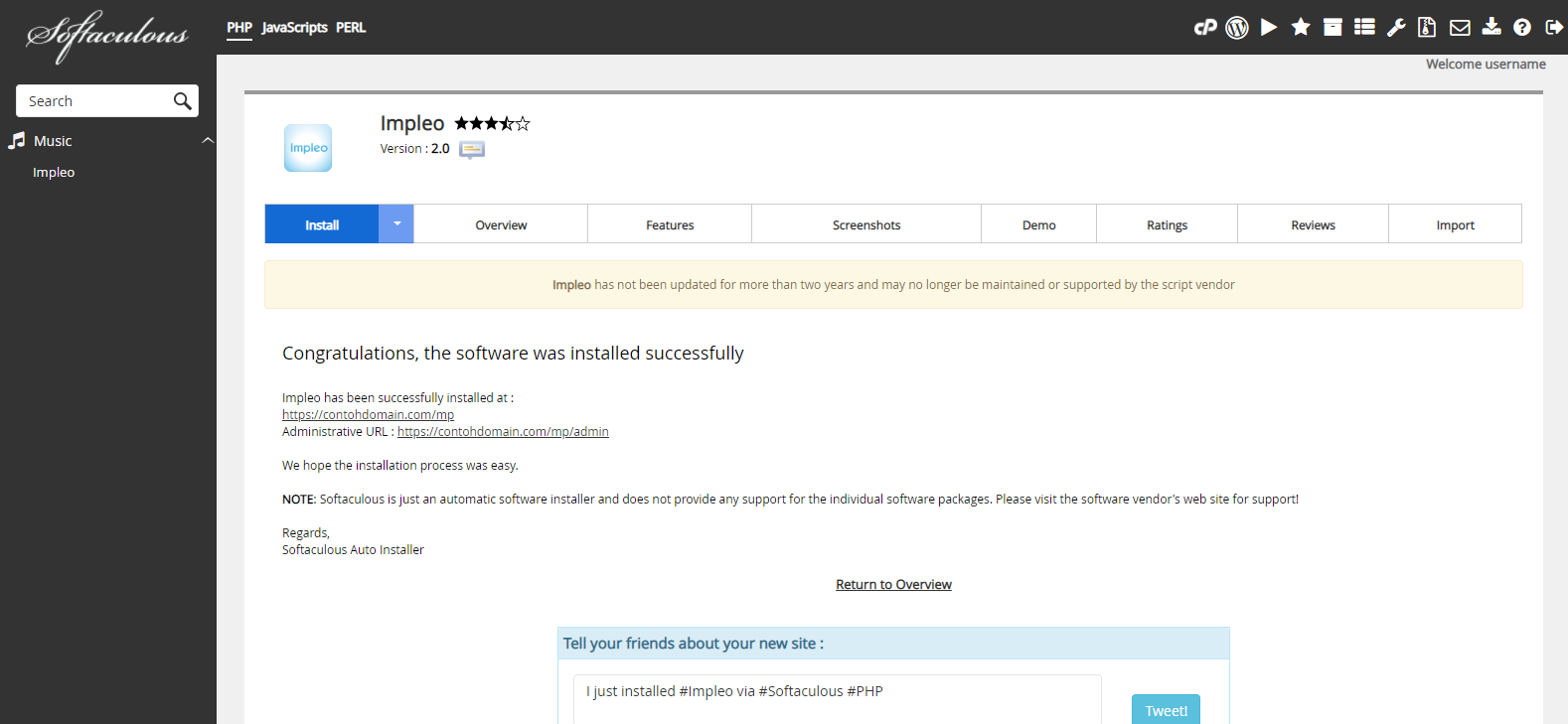 Instalasi Impleo Selesai