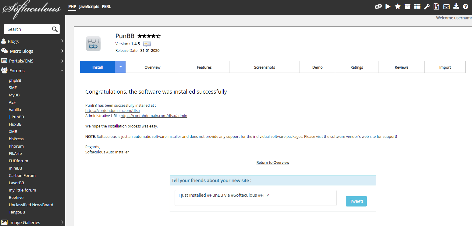 Instalasi PunBB Selesai