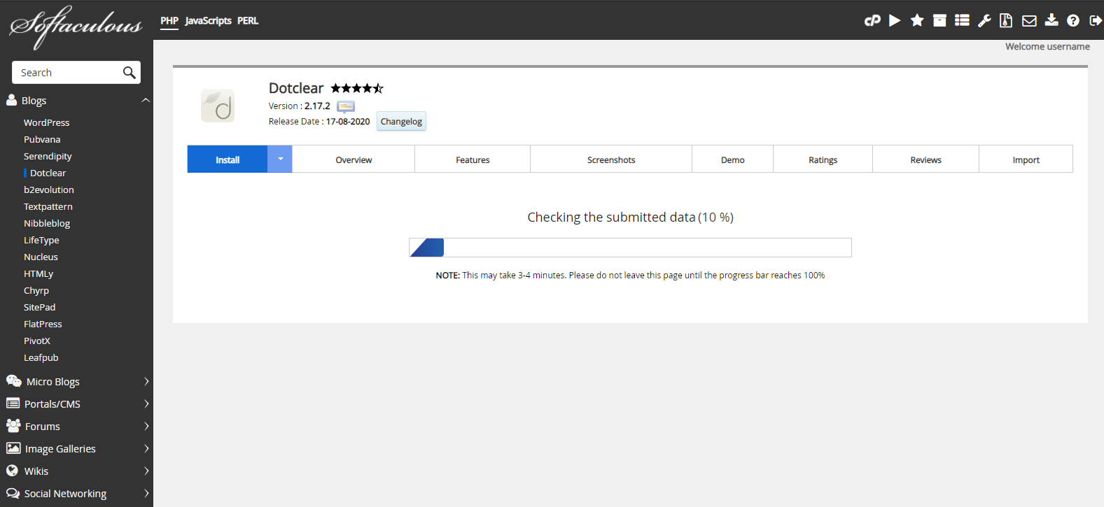 Proses Instalasi Dotclear