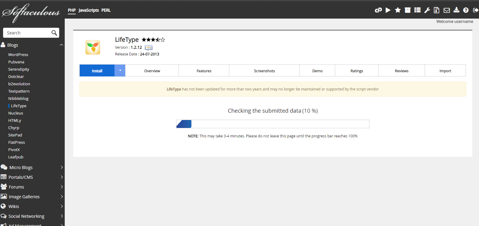 Proses Instalasi LifeType