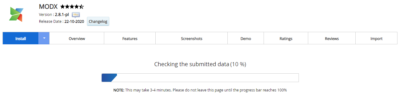 Proses Instalasi MODX