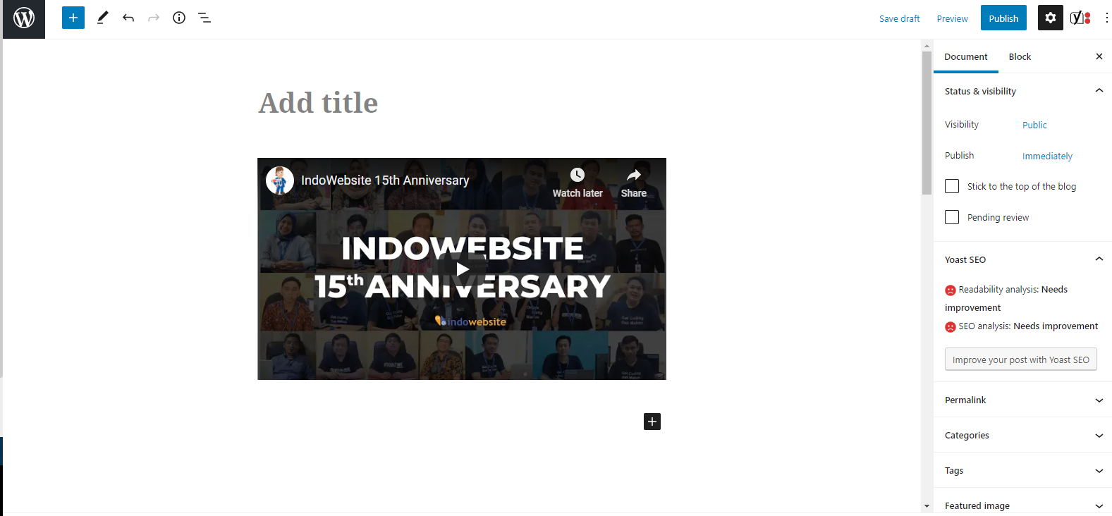 Video Berhasil Diembed