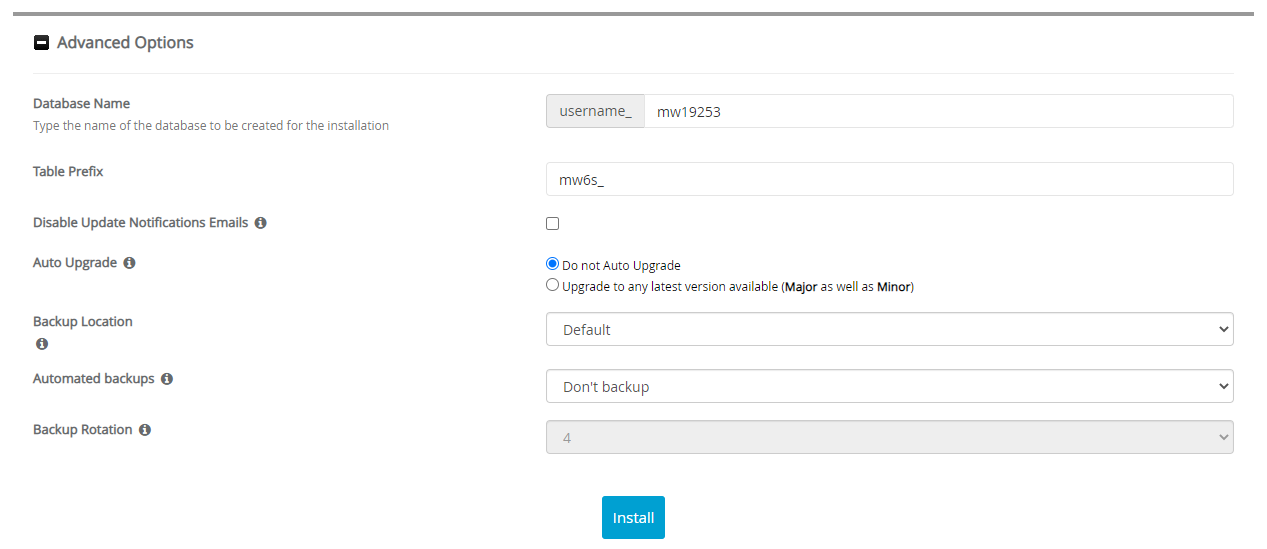 Advanced Options MediWiki