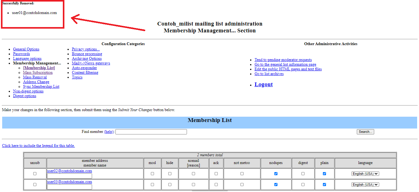 Anggota Mailing List Terhapus