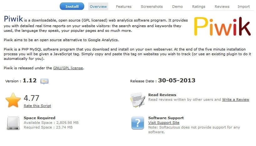 Cara Install Piwik Melalui Softaculous-2