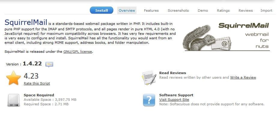 Cara Menginstall SquireMail Melalui Softaculous-0