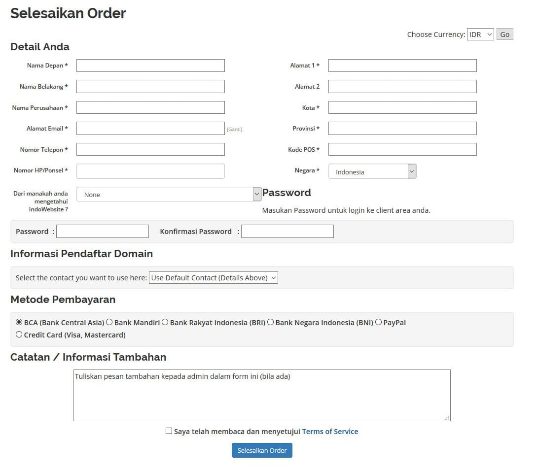 Form Pengisian Data Diri
