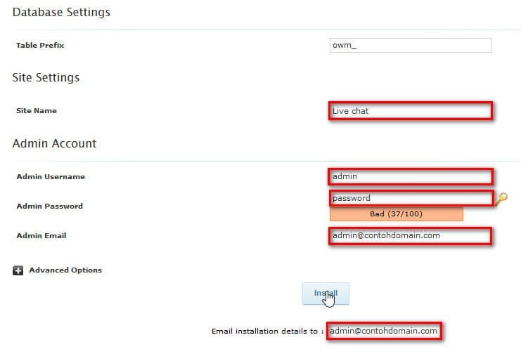 Install Open Web Messenger Melalui Softacolous-3