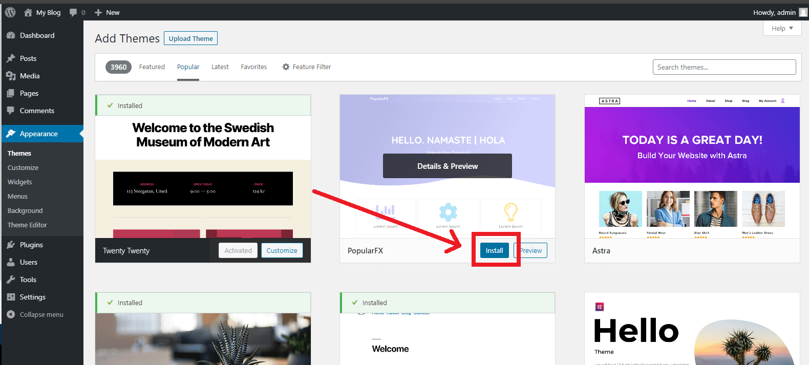 Install Tema Wordpress