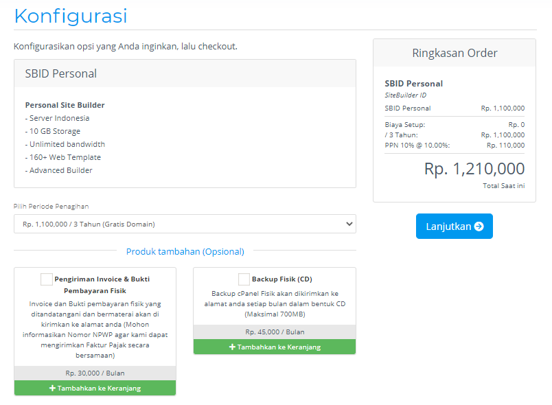 Konfigurasi Layanan Website Builder