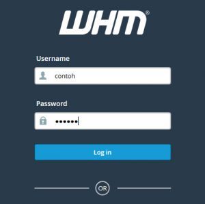 Halaman Login WHM