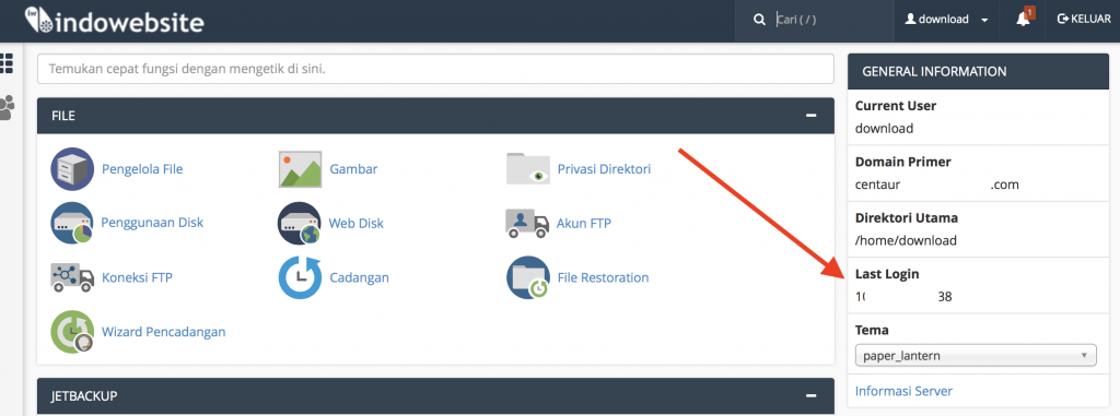 Mengetahui Last Login di cPanel