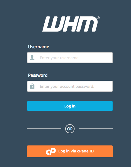 Login WHM
