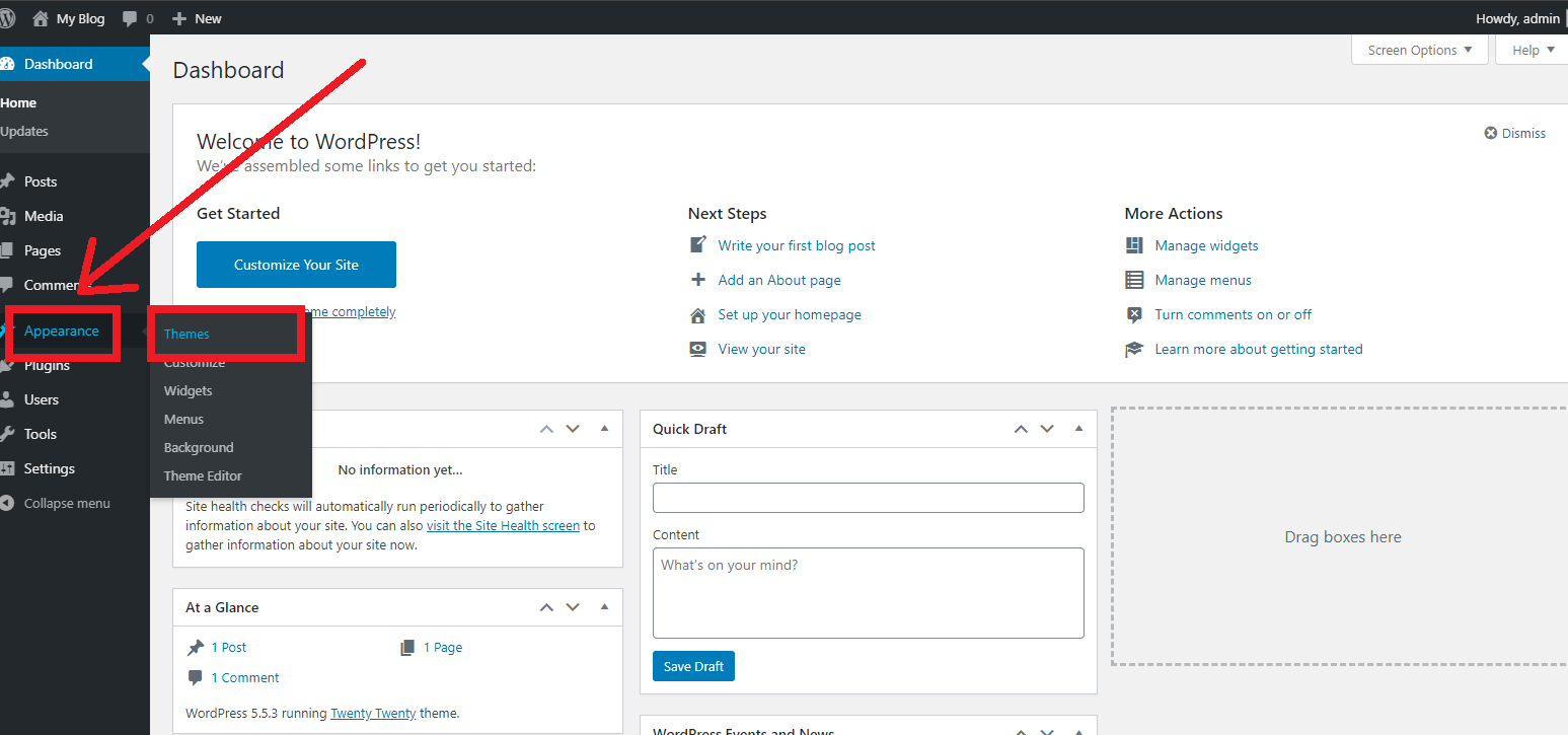 Menu Appearance Wordpress