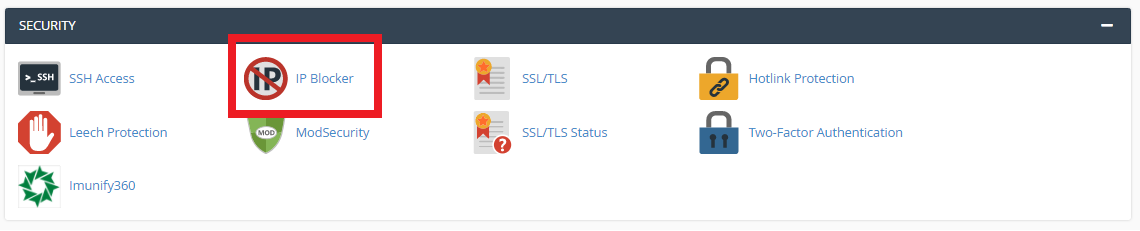 Menu IP Blocker