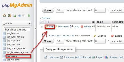 Nama Tabel Database Joomla