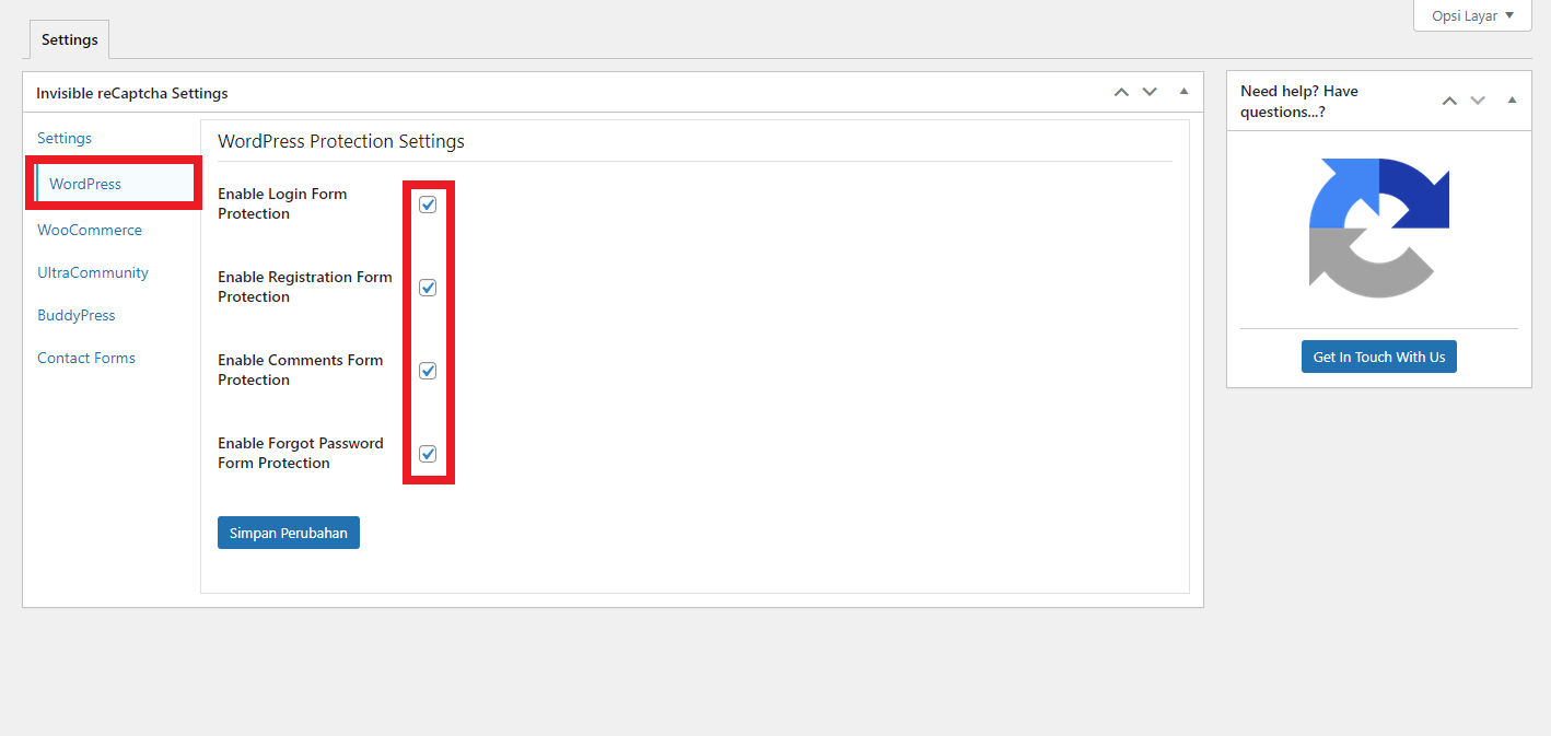 Perlindungan Invisible Recaptcha