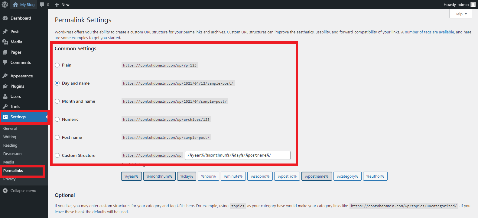 Pengaturan permalink yang jelas di WordPress