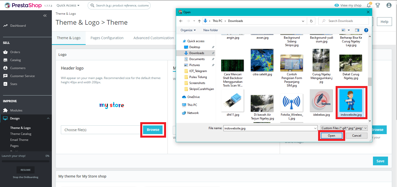 Pilih Logo Prestashop