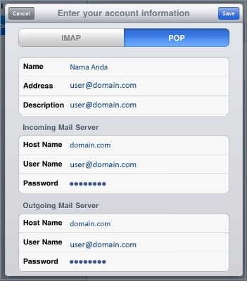 Pilih Settingan Email POP atau IMAP