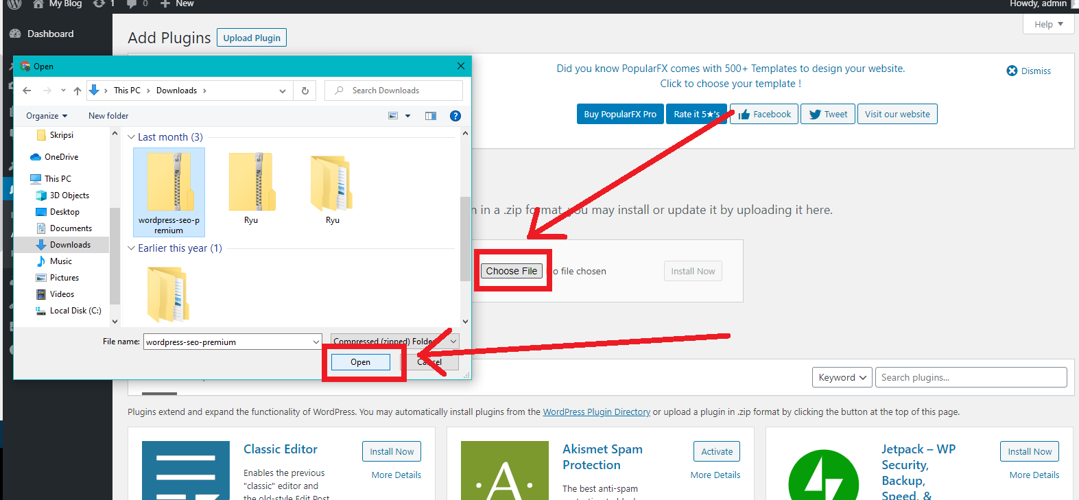 Pilih plugin milik anda