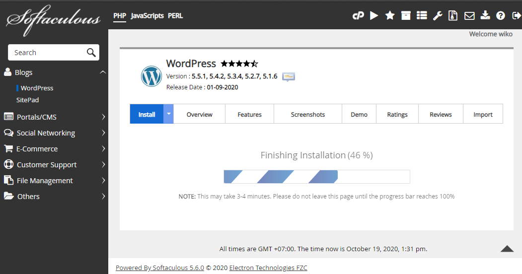 Proses Instalasi Wordpress
