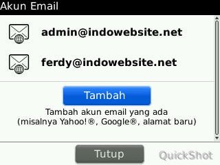 Menambahkan Account pada Blackberry