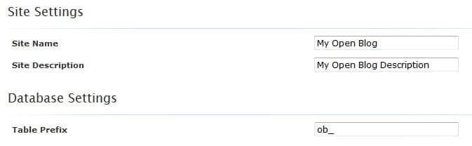 Site Settings Open Blog
