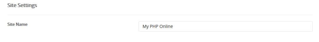 Site Settings PHPOnline