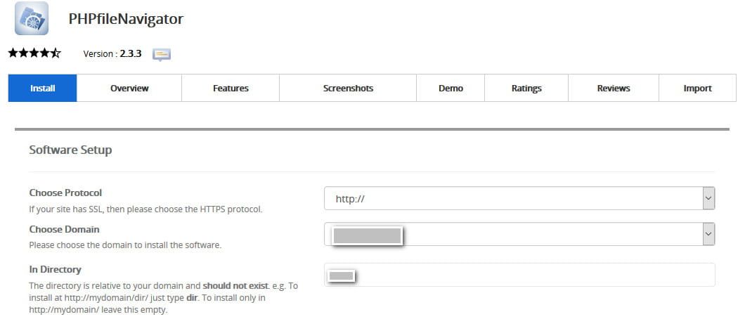 Software Setup PHPFileNavigator