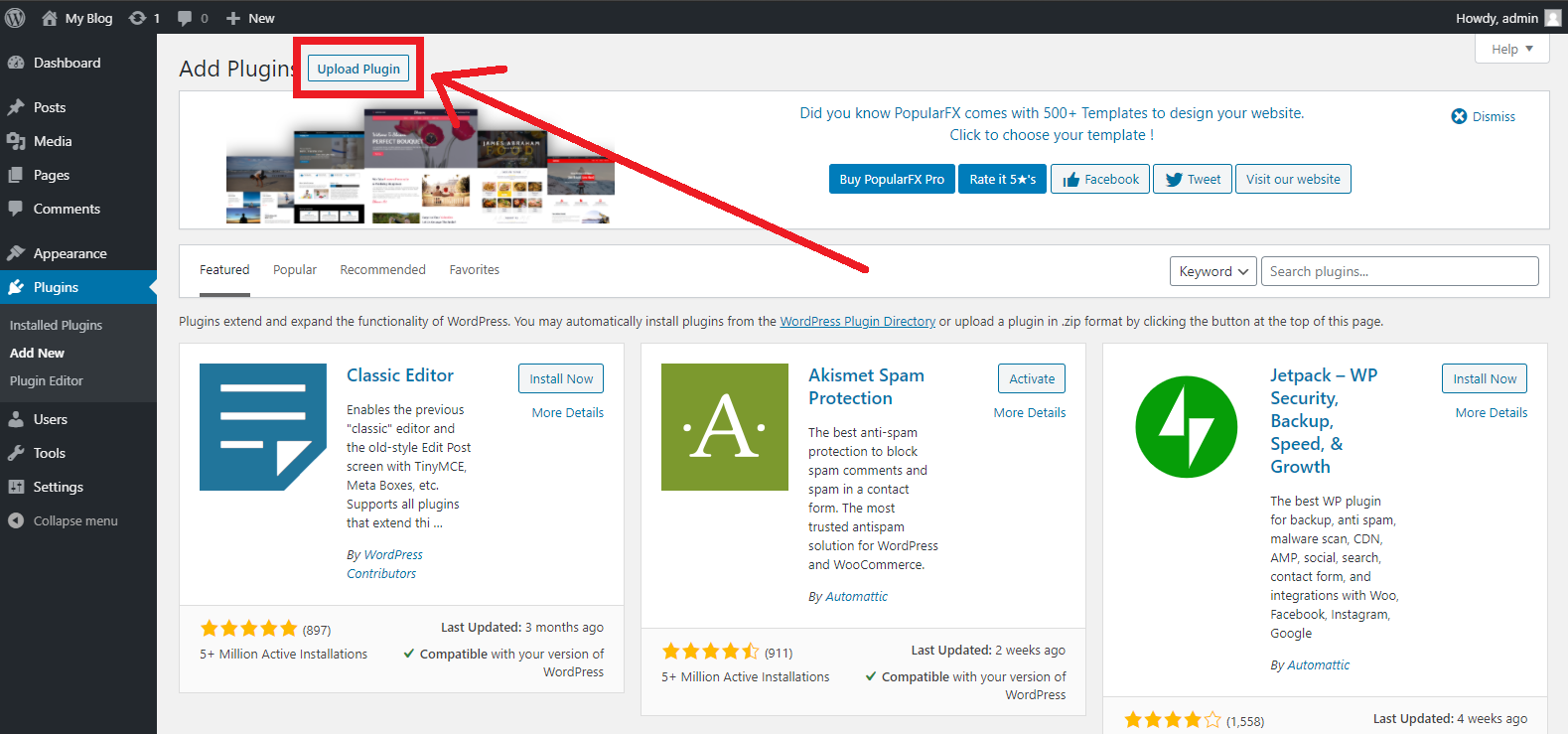 Upload plugin. Upload plugin