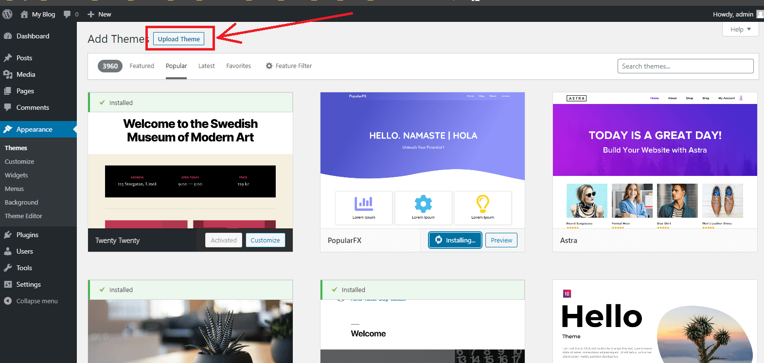 Upload Tema Wordpress Gratis