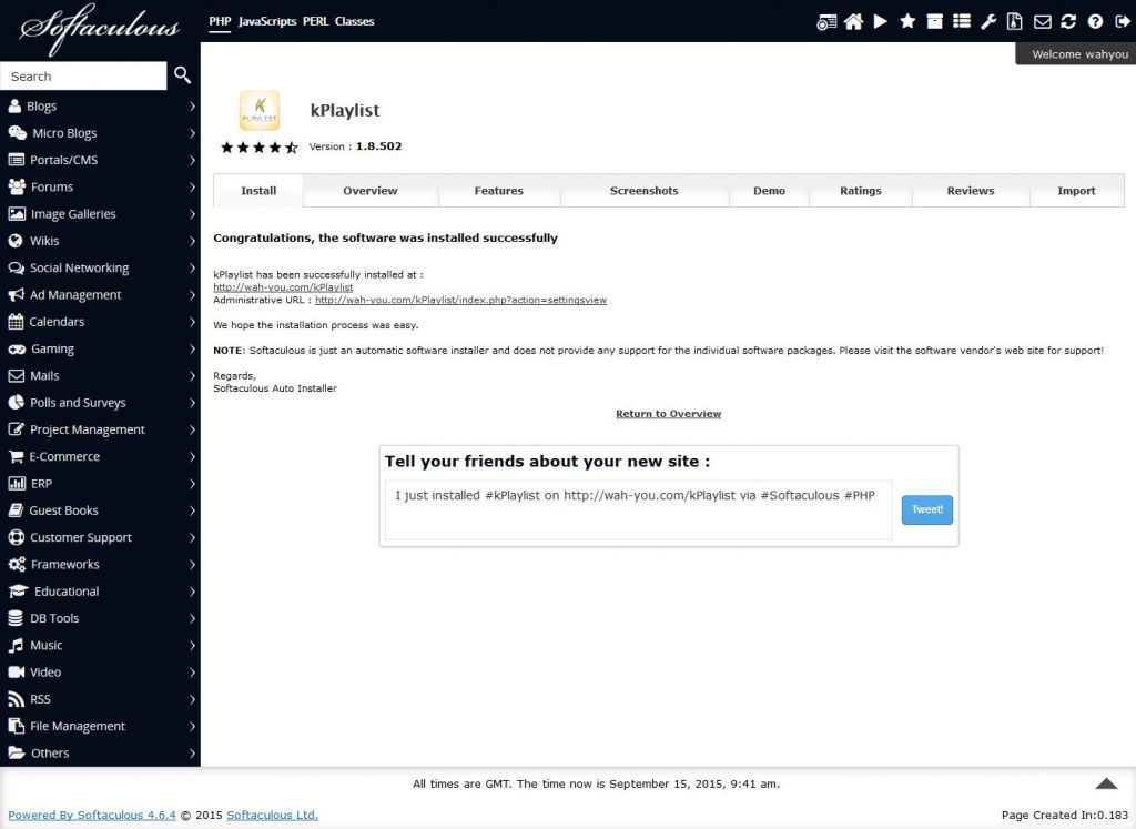kPlaylist Berhasil Diinstal