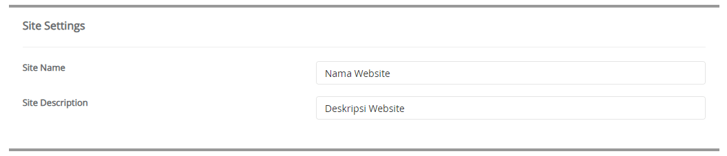 site settings
